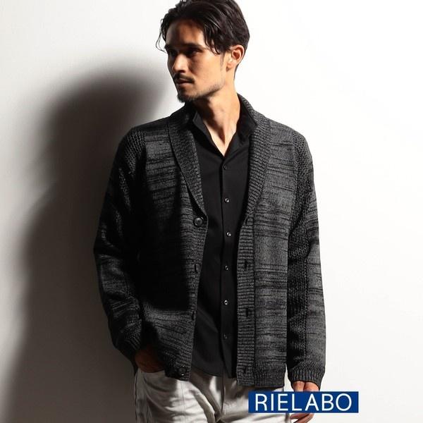 [新品未使用] RIELABO リエラボ ショールカラーカーディガン NICOLE CLUB FOR MEN 【RIELABO】シアーメッシュショールカラー