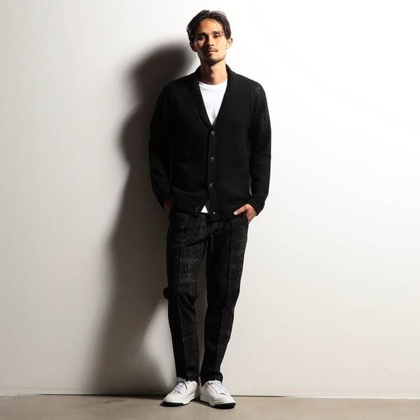 [新品未使用] RIELABO リエラボ ショールカラーカーディガン NICOLE CLUB FOR MEN 【RIELABO】シアーメッシュショールカラー