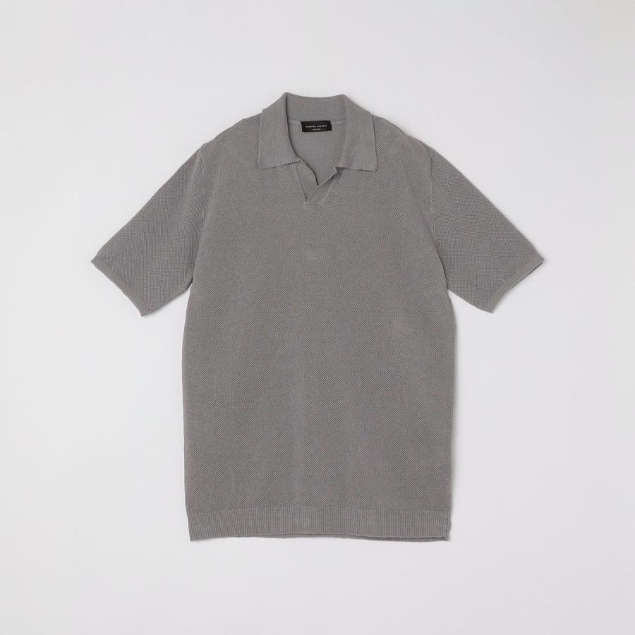 ROBERTO COLLINA: LINEN PIQUE POLO_1