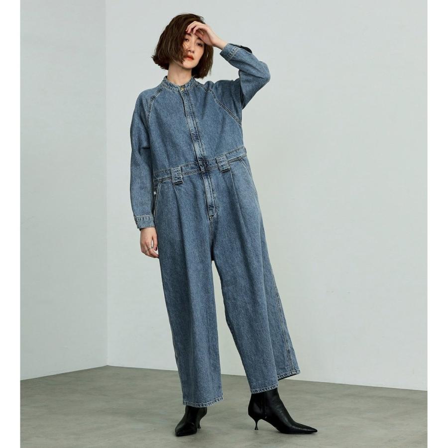 atelier SOMETHING スタンドカラーデニムジャンプスーツ SOMETHING（サムシング） atelier SOMETHING STAND COLLAR JUMP SUIT