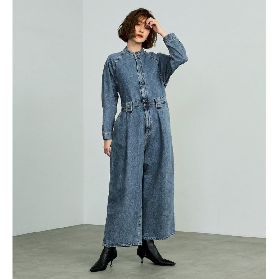 サムシング（SOMETHING）/atelier SOMETHING STAND COLLAR JUMP SUIT/スタンドカラーデニ SOMETHING（サムシング） atelier SOMETHING STAND COLLAR JUMP SUIT