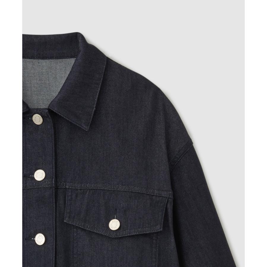 ROPE シルク混リアクティブデニムGジャン　ダークグレー デニムジャケット ROPE' デニムジャケット gジャン シルク混リアクティブデニムGジャン