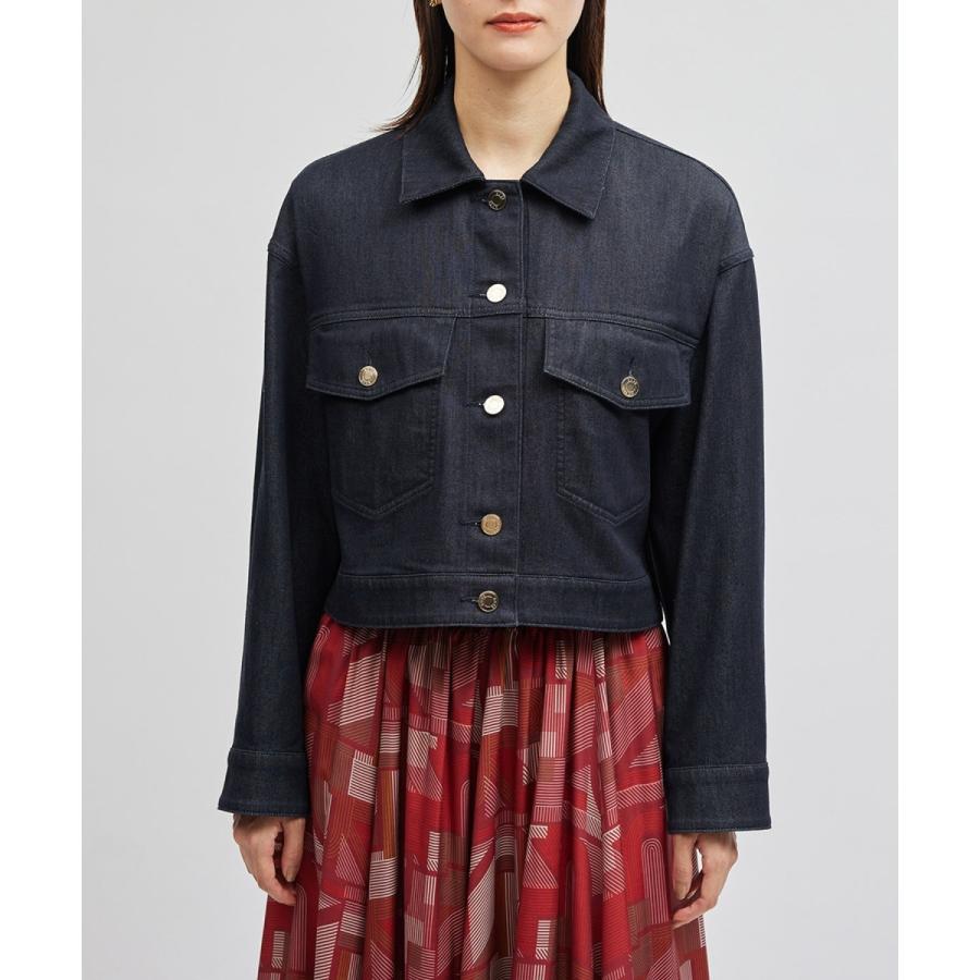 ROPE シルク混リアクティブデニムGジャン　ダークグレー デニムジャケット ROPÉ(ロペ) / シルク混リアクティブデニムGジャン (ジャケット