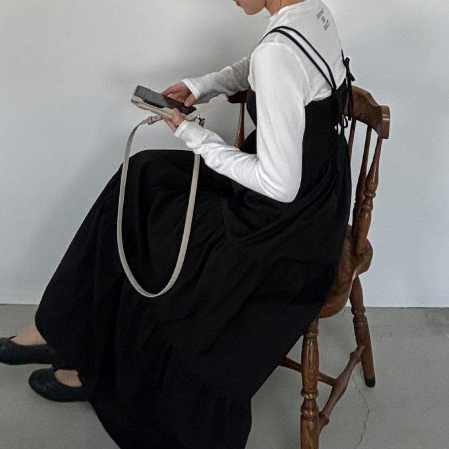 JUNOAH（ジュノア） ダブルストラップティアードワンピース : マルイ