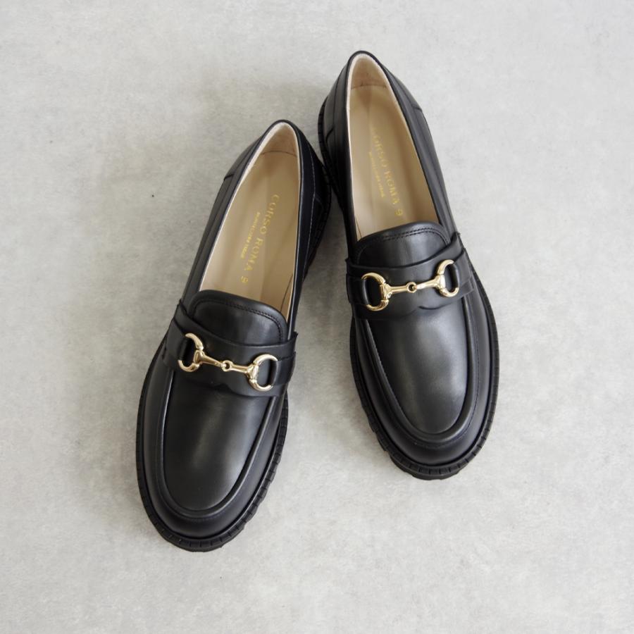 CORSO ROMA，9 (コルソローマ) / レザー 厚底 ビットローファー OLGA