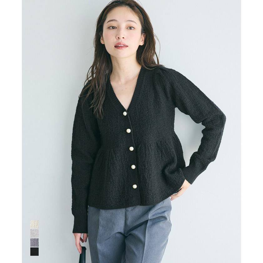 kaene ラメニットカーディガン　ブラック kaene（カエン）の「kaene ラメニットカーディガン（）」 - WEAR