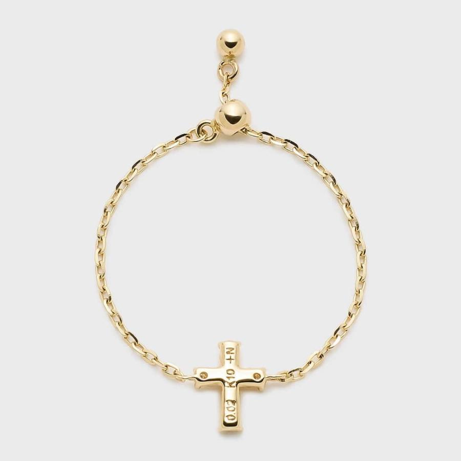 【Tiny Motif】K10ダイヤモンドクロスチェーンリング（0.02ct）の画像
