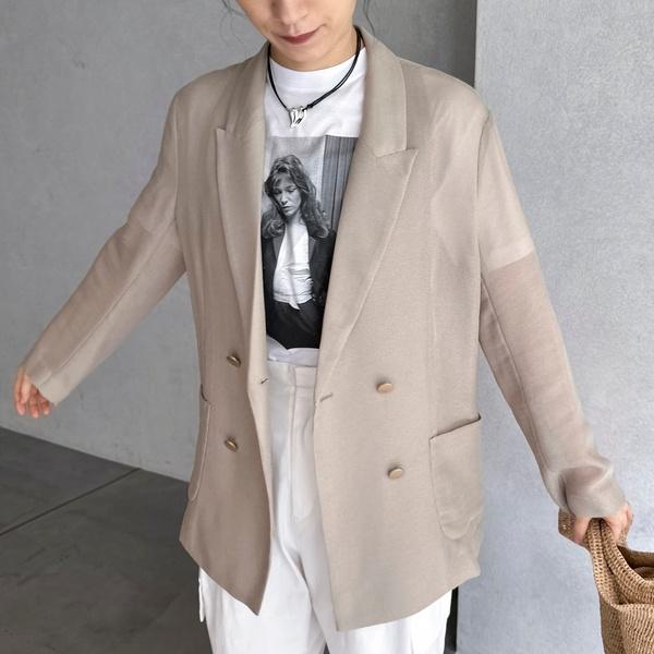 DOUX ARCHIVES メッシュテーラードダブルジャケット : マルイ(丸井