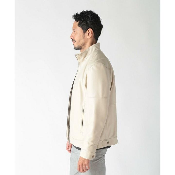 MEN'S BIGI（メンズビギ） スタンドカラーシングルライダース レザー