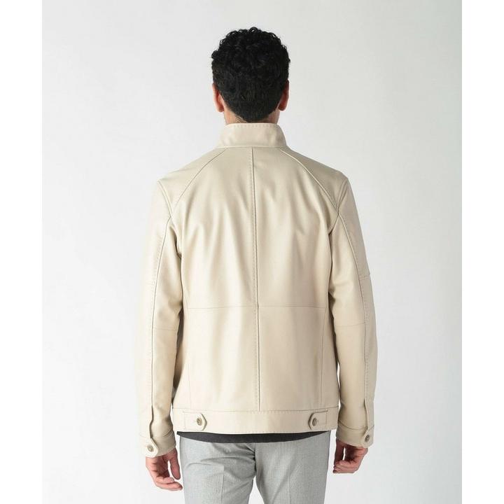 MEN'S BIGI スタンドカラーシングルライダース レザージャケット