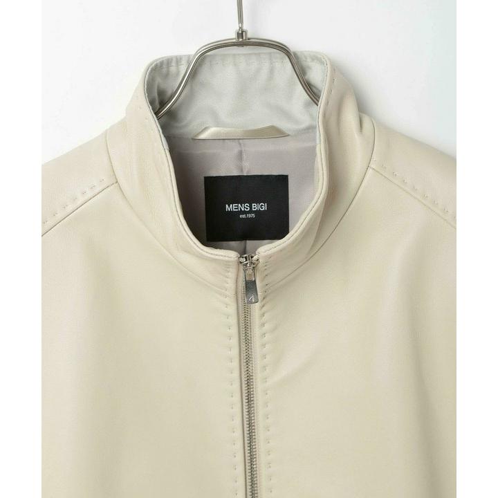 MEN'S BIGI（メンズビギ） スタンドカラーシングルライダース レザー