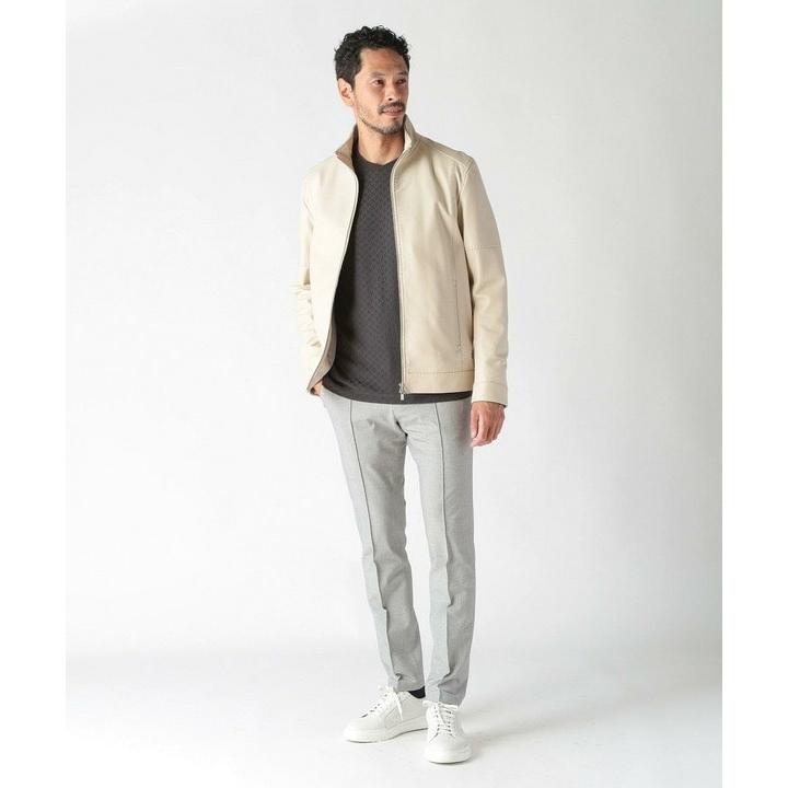 MEN'S BIGI スタンドカラーシングルライダース レザージャケット