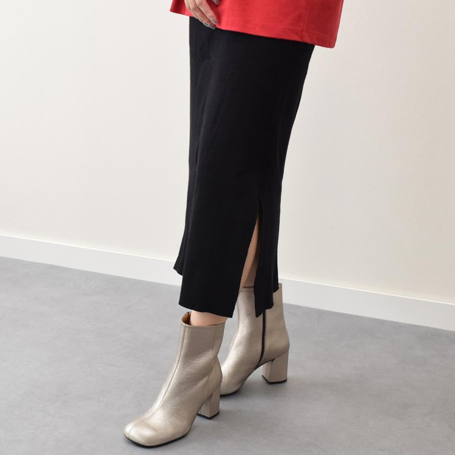 Fabio Rusconi◇7.5cmヒール◇スクエアトウミドルヒールレザーブーツ