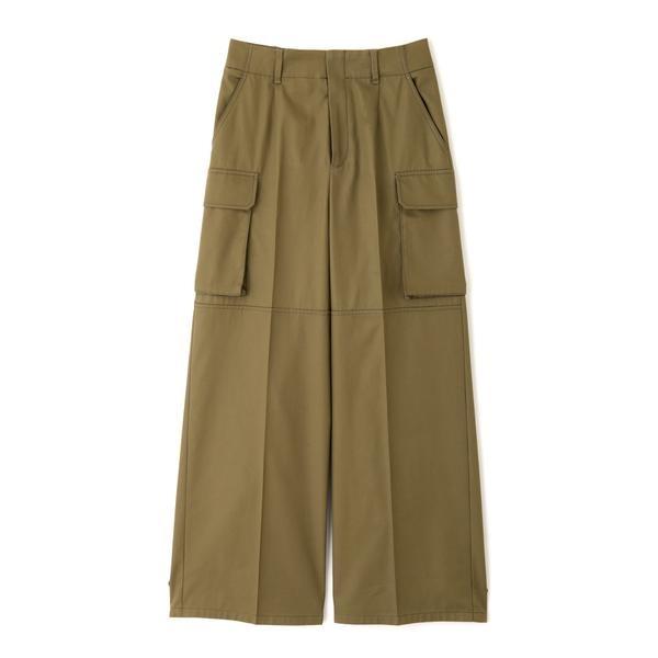 URU - A19966 美品 URU 20SS コットンギャバジンタックパンツ 紺1の