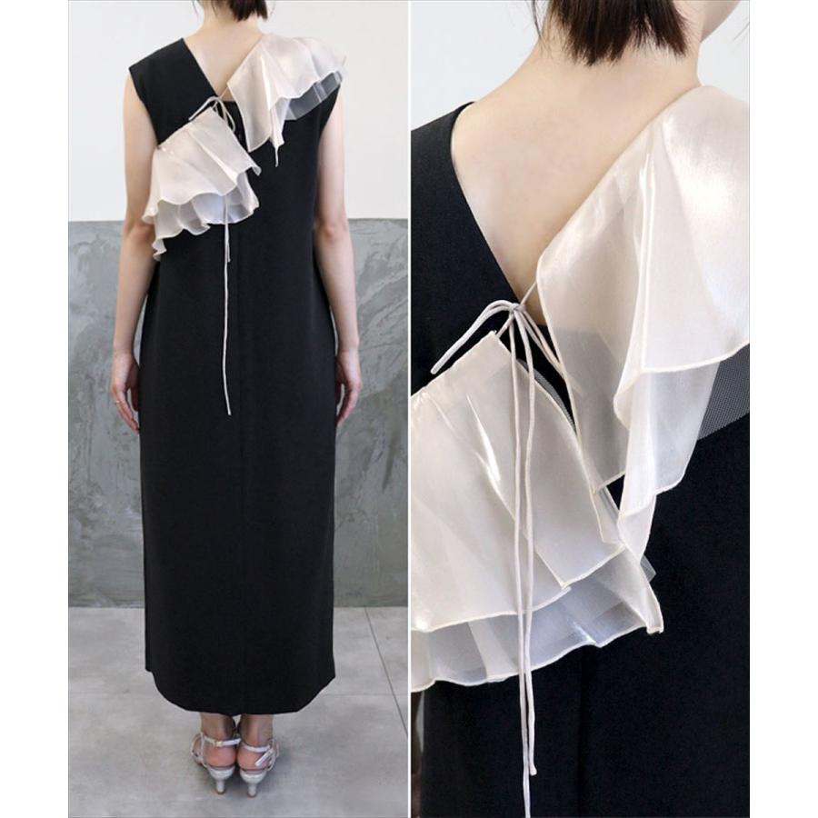ANDRESDグロッシーシアーラッフルドレス【値下げ】 glossy multi ruffle dress | ANDRESD