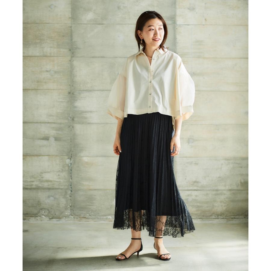 《手洗い可能》TORRAZZO DONNAオーガンジースリーブシャツ