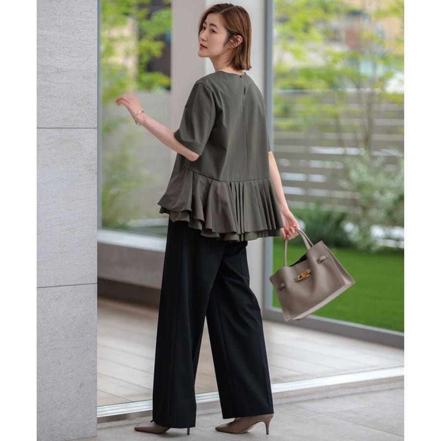 新品タグ付✨ 23区 コットンポンチ コンビジャージー ペプラムカットソー40 23区｜【洗える】コットンポンチコンビジャージー ペプラム カットソー