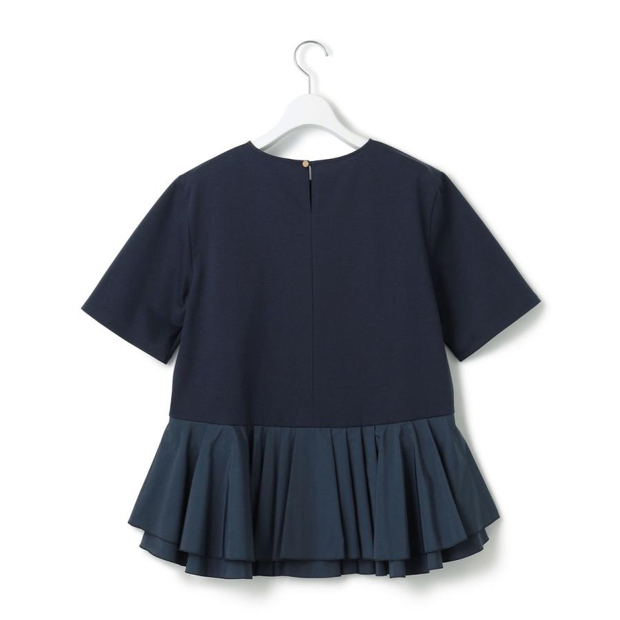 23区 【洗える】コットンポンチコンビジャージー ペプラム カットソー