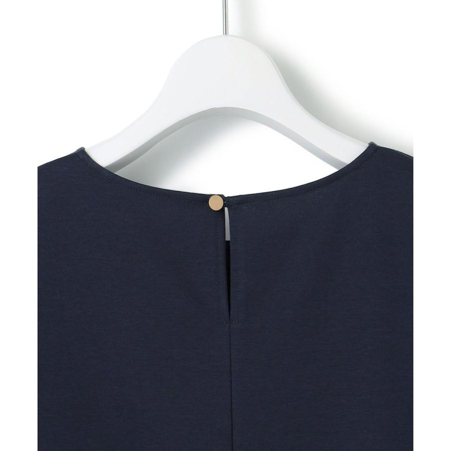 23区　コットンポンチコンビジャージー ペプラム カットソー　大きいサイズ　48 23区 tシャツ 「洗える」コットンポンチコンビジャージー