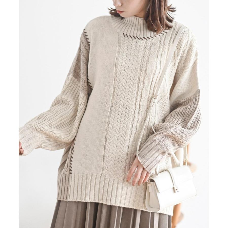 ケーブル切替ハンドステッチニットプルオーバー : マルイ(丸井)Yahoo