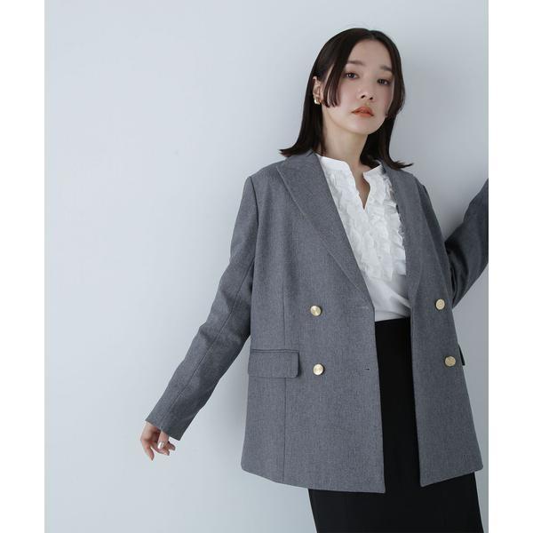【ナチュラルビューティーベーシック】新品 ダブルブレストジャケット 24AW NATURAL BEAUTY BASIC（ナチュラルビューティーベーシック） ダブル