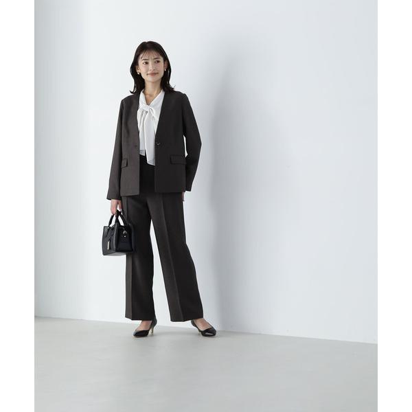 hyun様 美品 ナチュラルビューティーベーシック シャークスキン パンツスーツ NATURAL BEAUTY BASIC シャークスキン SETUP ワイドパンツ 24AW