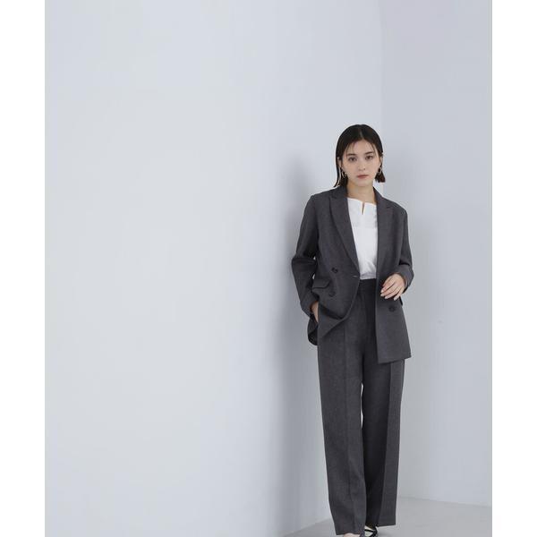 hyun様 美品 ナチュラルビューティーベーシック シャークスキン パンツスーツ NATURAL BEAUTY BASIC シャークスキン SETUP ワイドパンツ 24AW