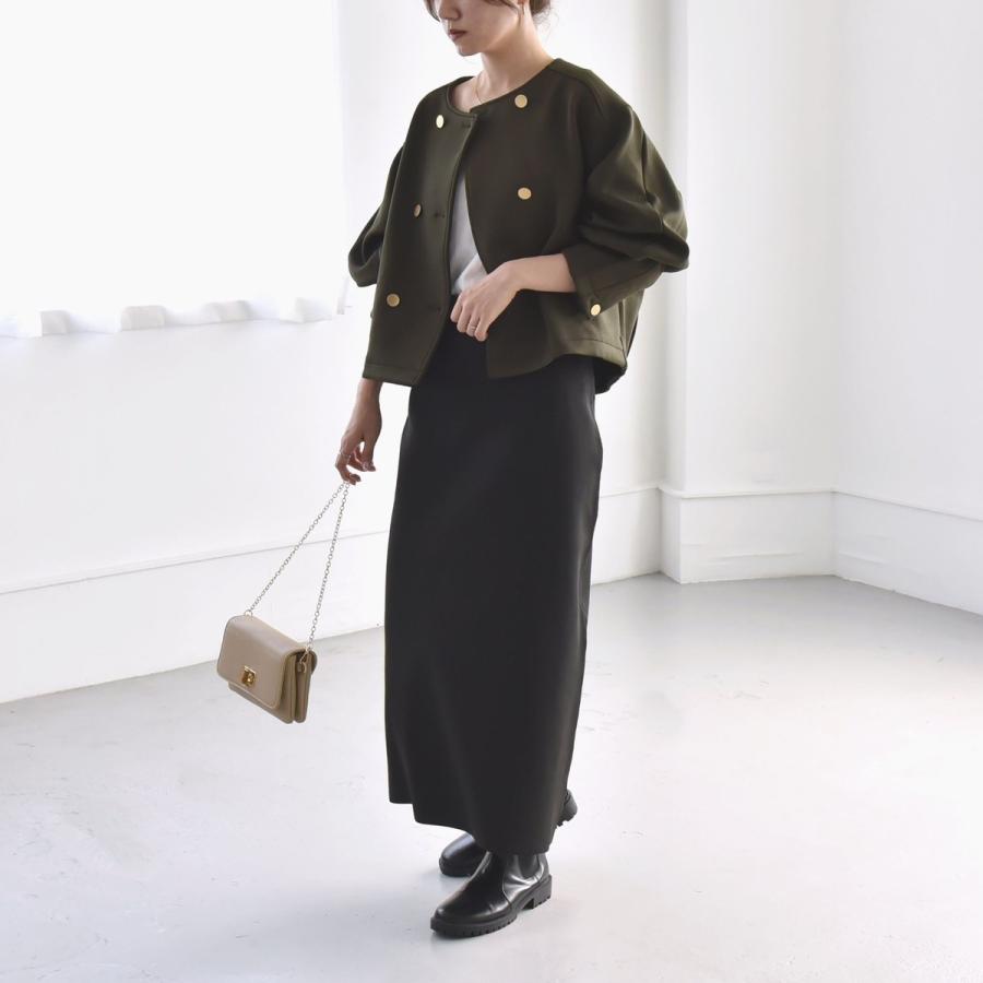 quaranciel quaranciel:〈洗濯機可能〉ダブルジャージー ノーカラー