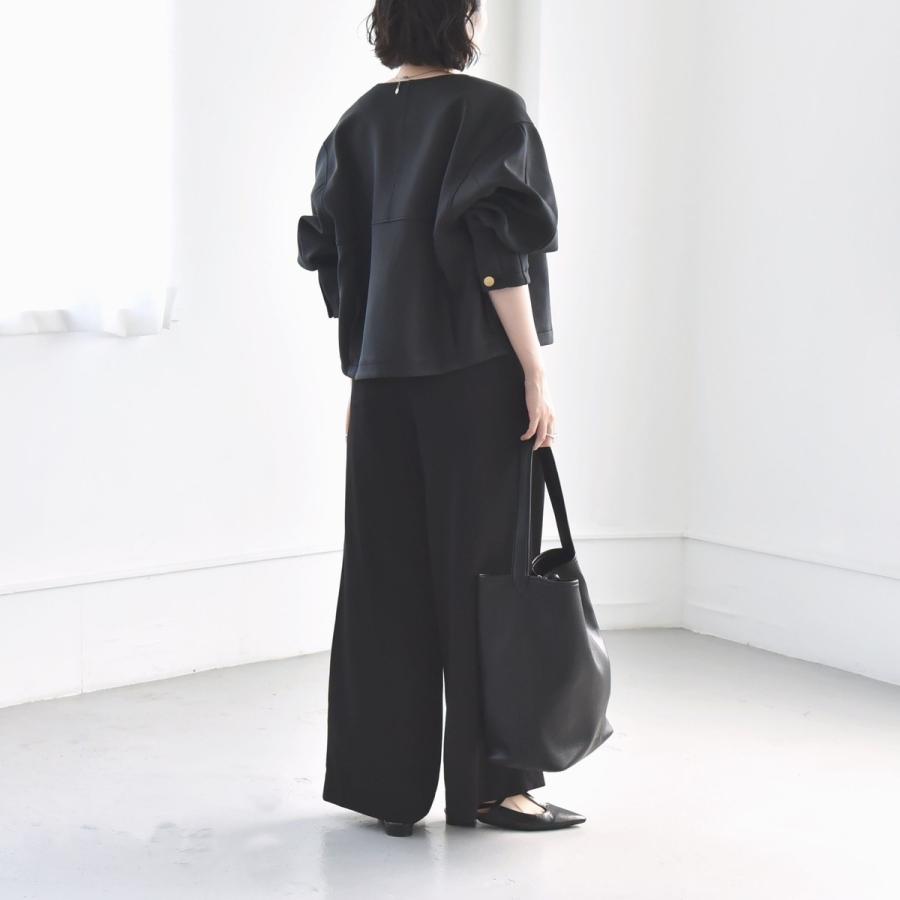 quaranciel quaranciel:〈洗濯機可能〉ダブルジャージー ノーカラー