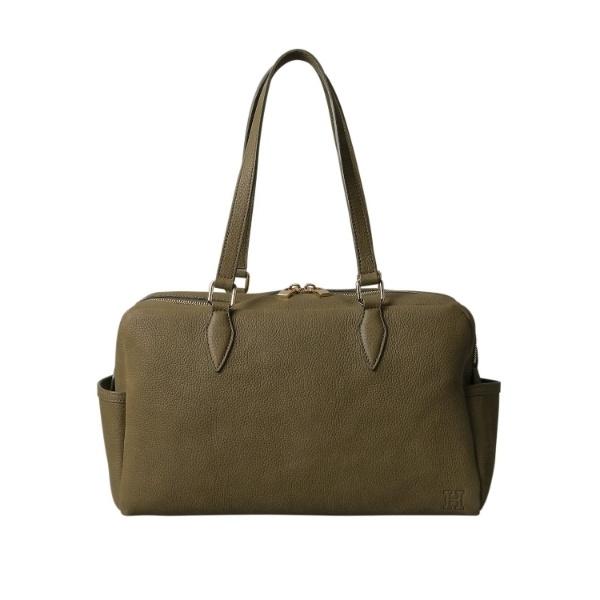 極美品□HIROFU ヒロフ ハンドバッグ ブラウン 大型 大容量 イタリア製