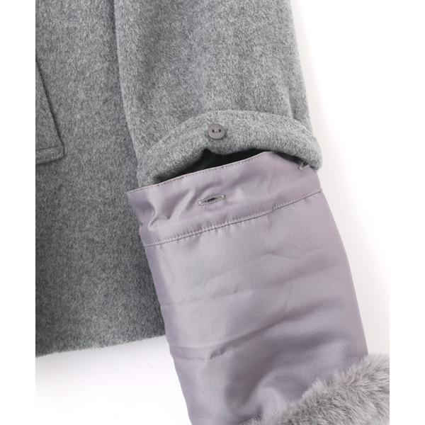 NATURAL BEAUTY BASIC フェイクファースリーブハーフコート Ｓ ナチュラルビューティーベーシック NATURAL BEAUTY BASIC フェイク