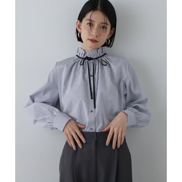 N.Natural beauty basic - 【新品】フリルネックバイカラーリボンブラウス N.（N. Natural Beauty Basic）（エヌエヌナチュラル