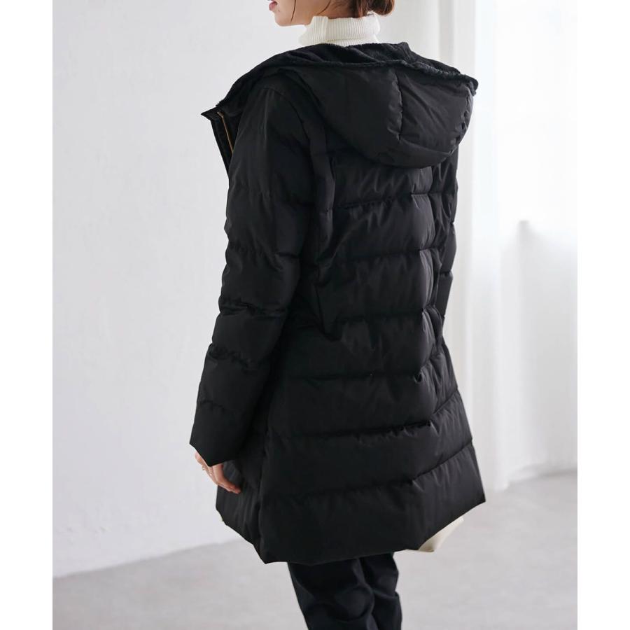 MaxMara ダウンコート　ジャケット　フード・ファー脱着可 リボン2way マックスマーラ Max Mara ダウンジャケット コート ザキューブ