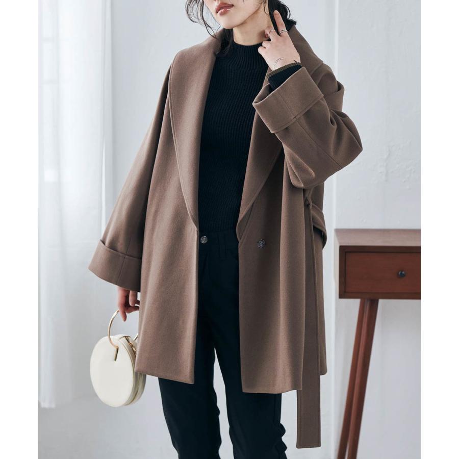 RANAN（ラナン） ウール調ビッグカラーガウンコート : マルイ(丸井