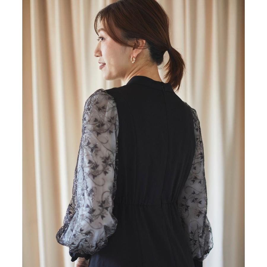 le.coeur blanc（ルクールブラン） スリーブエンブロイダリードレス