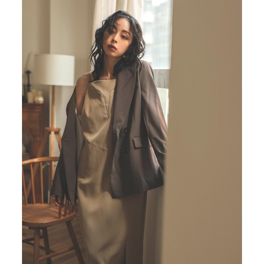 【美品】ANDRESED cutting curve dress チャコールS カッティングカーブドレス / cutting curve dress（ドレス）｜ANDRESD