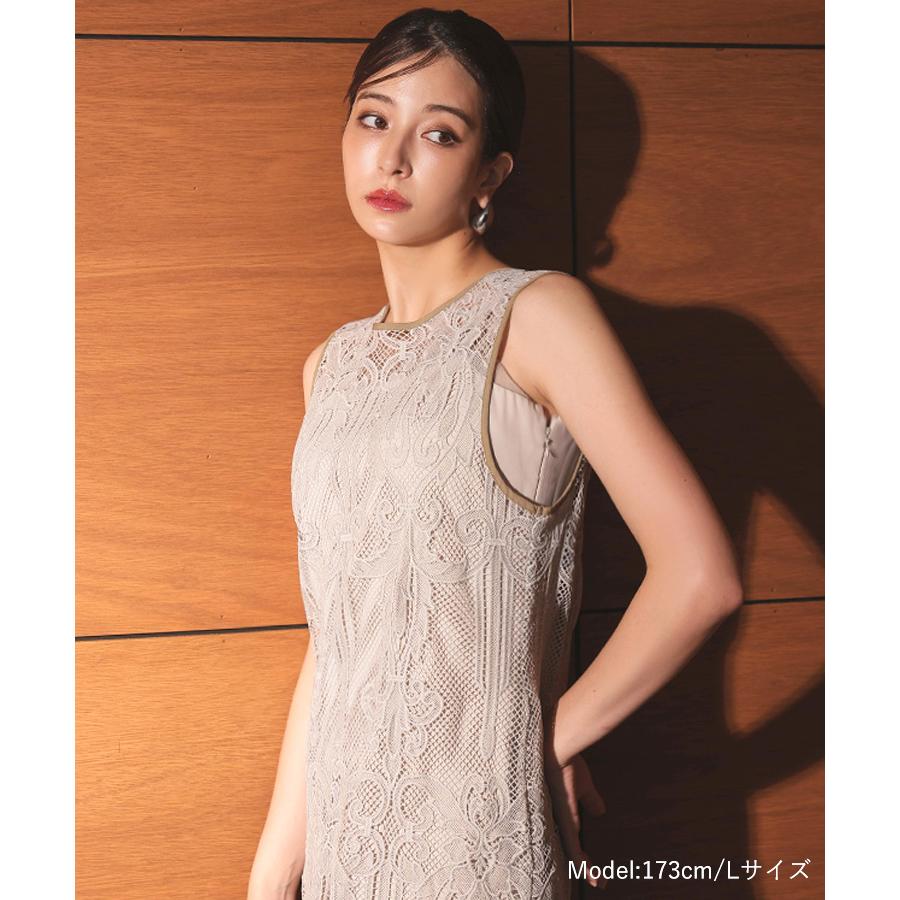 スーツ・フォーマル・ドレス andresd chemical lace zipper dress セール】ケミカルレースジッパードレス / chemical lace zipper