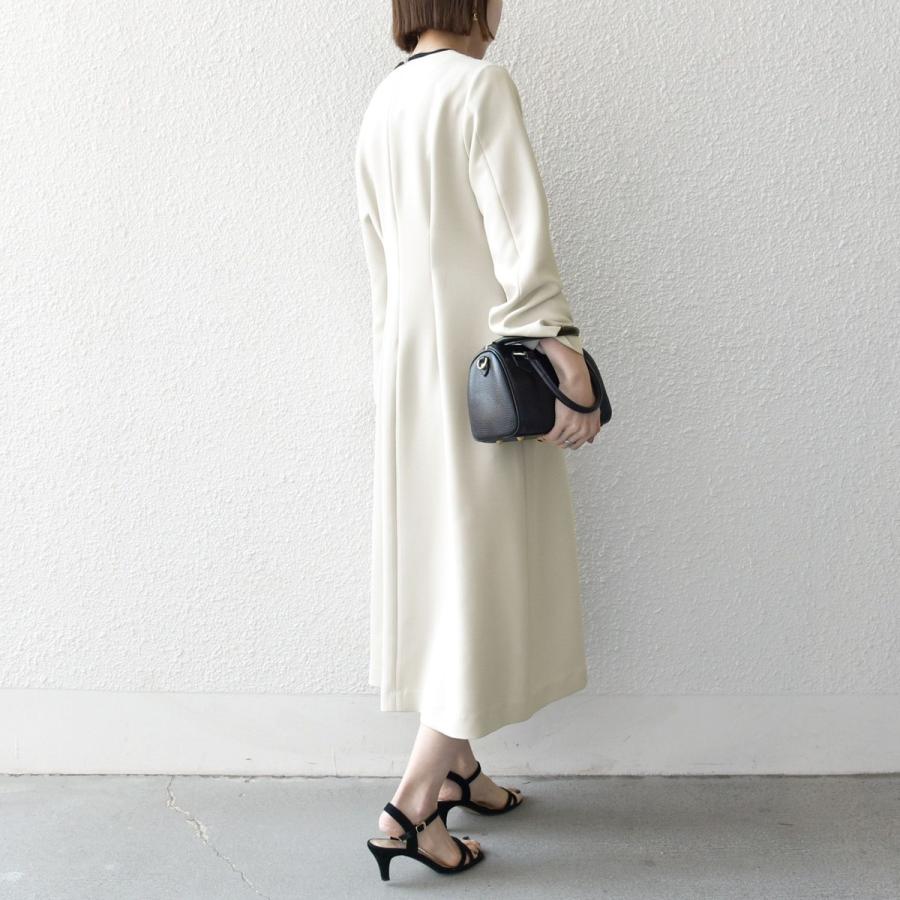 SHIPS any: ダブルクロス ウエスト タック Aライン ワンピース ［NAVY BLUE］の画像