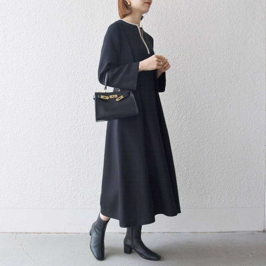 SHIPS any: ダブルクロス ウエスト タック Aライン ワンピース ［NAVY BLUE］の画像
