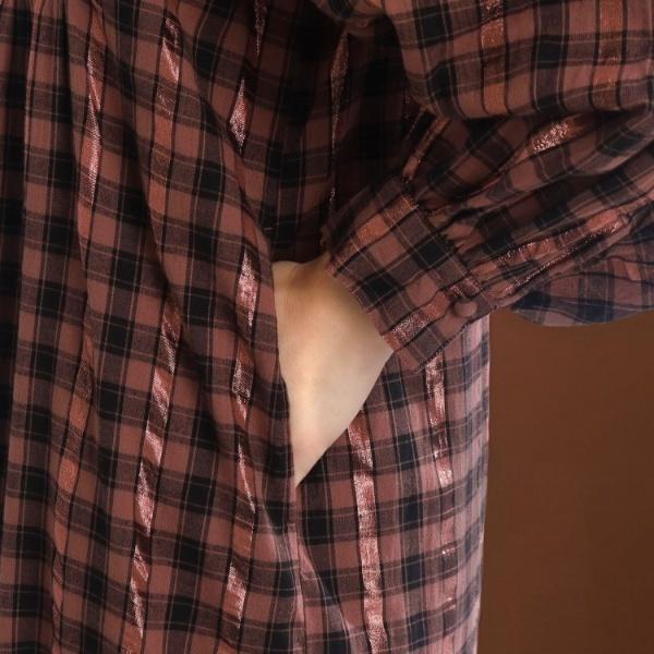 DRESSTERIOR SARA MALLIKA（サラマリカ）Cotton Check Shirring Long 