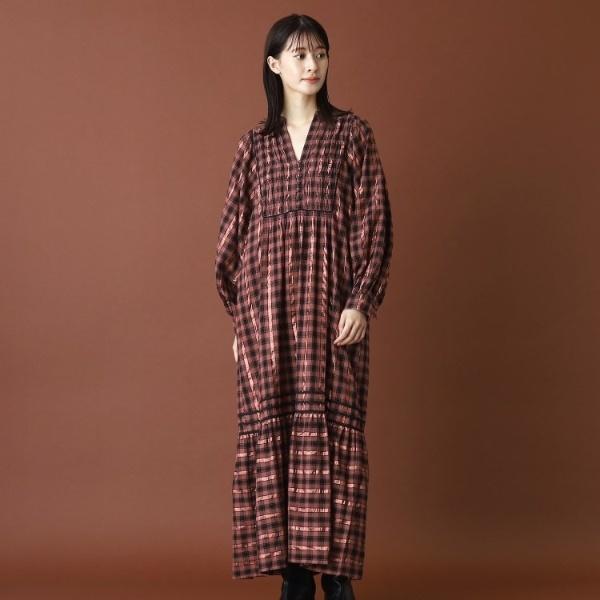 DRESSTERIOR SARA MALLIKA（サラマリカ）Cotton Check Shirring