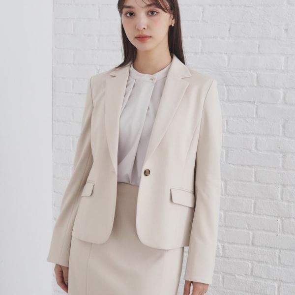 極美品 近年 ベイジ ルイーザ テーラードジャケット セットアップ スカート ルイルエブティック RUIRUE BOUTIQUE セミダブルテーラードジャケット