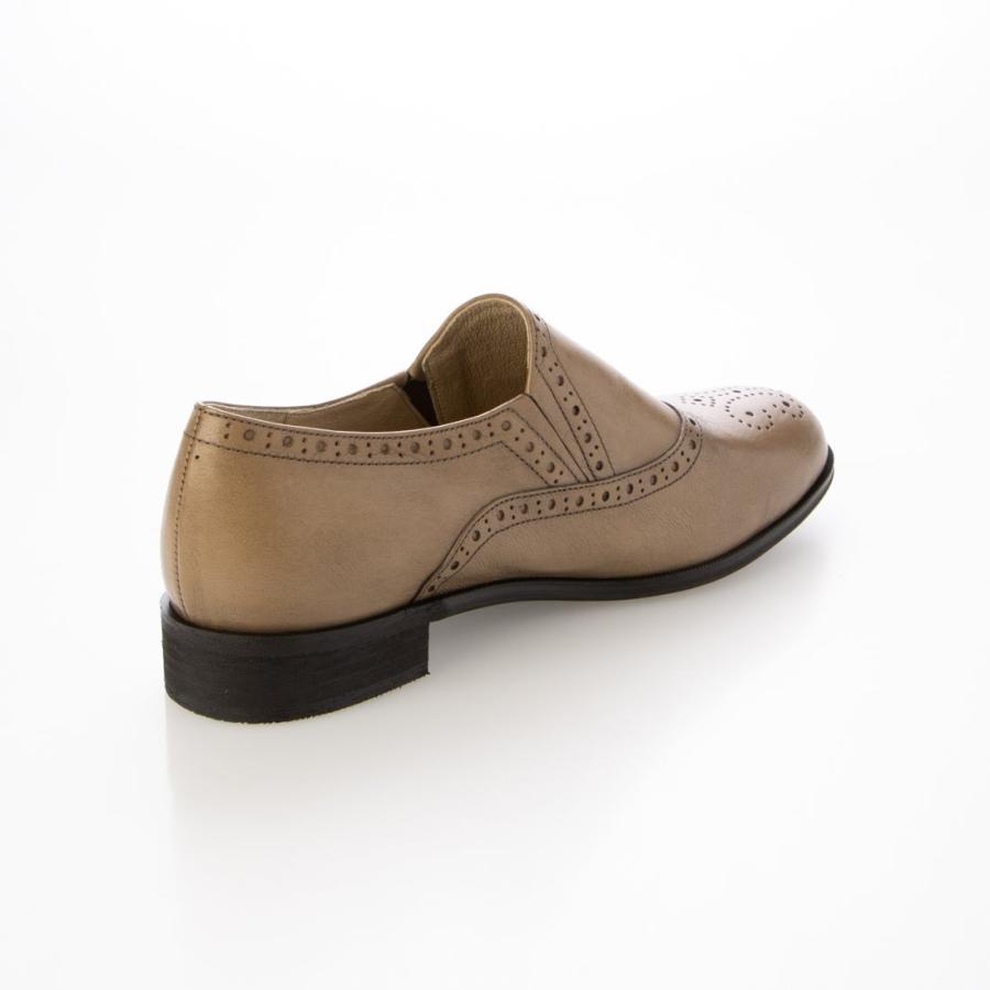 SAYA 24秋冬新作フラット本革ラウンドトウブローグスリッポン : マルイ