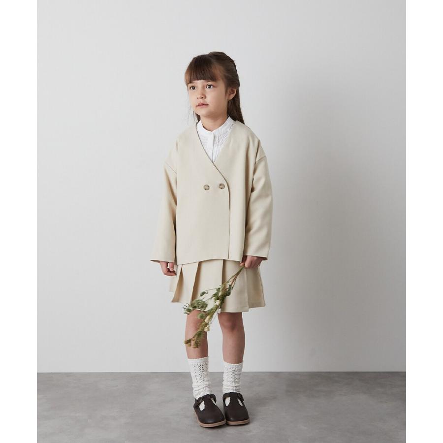 riziere ノーカラージャケットプリーツスカートセットアップ　120 ノーカラージャケットプリーツスカートセットアップ（スーツ