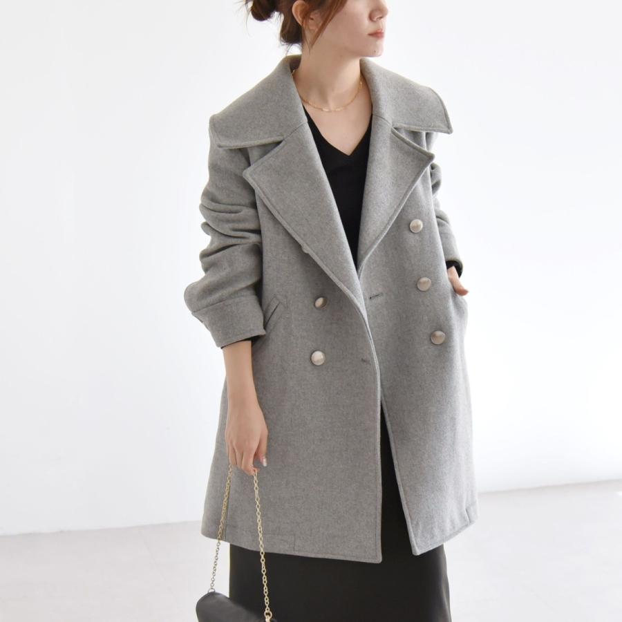 quaranciel quaranciel: メルトン ビッグ カラー Pコート