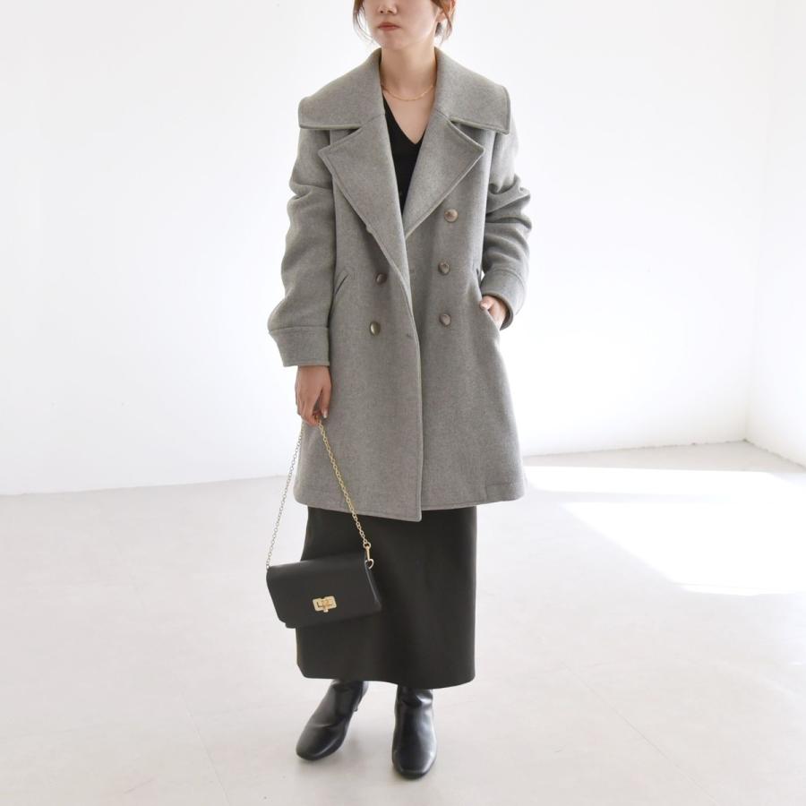 quaranciel quaranciel: メルトン ビッグ カラー Pコート