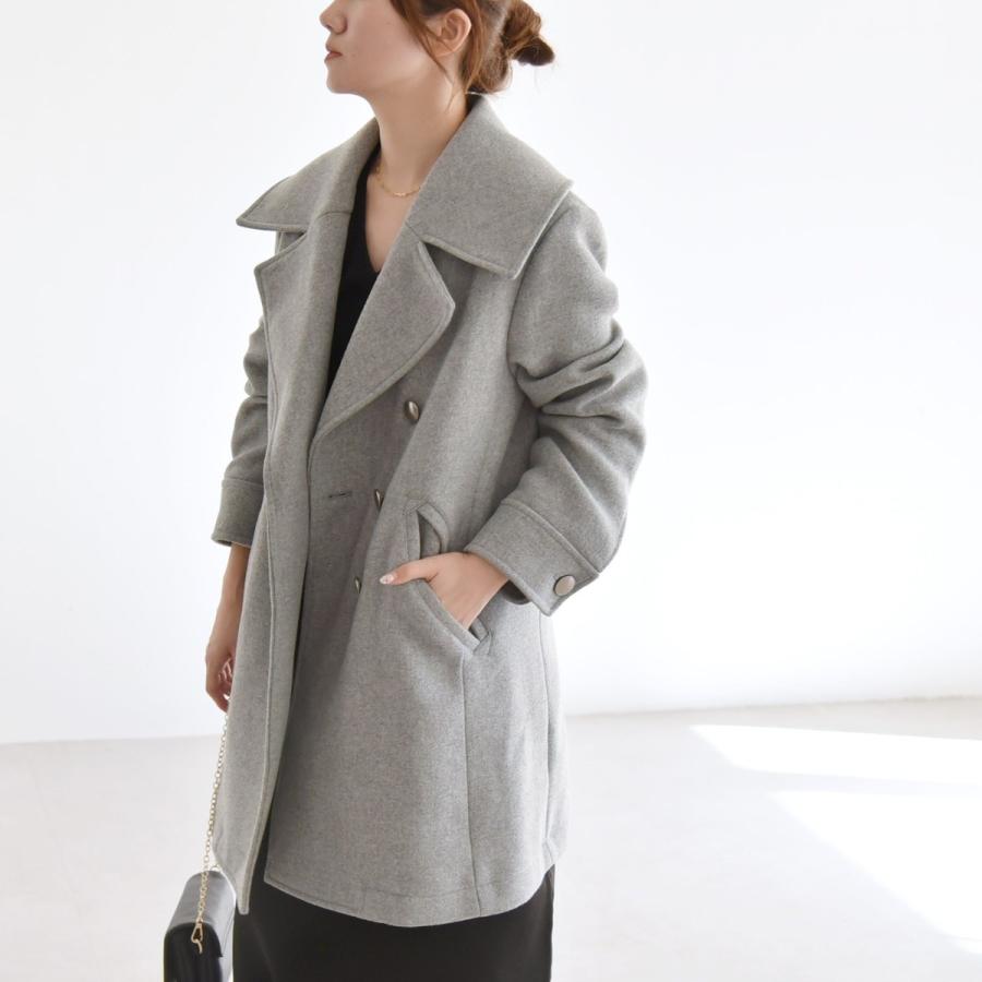 quaranciel quaranciel: メルトン ビッグ カラー Pコート