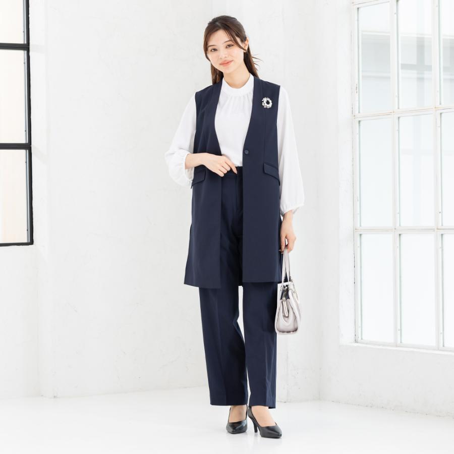 AddRouge 【洗える / UVカット ストレッチ】 ロング丈 ベスト