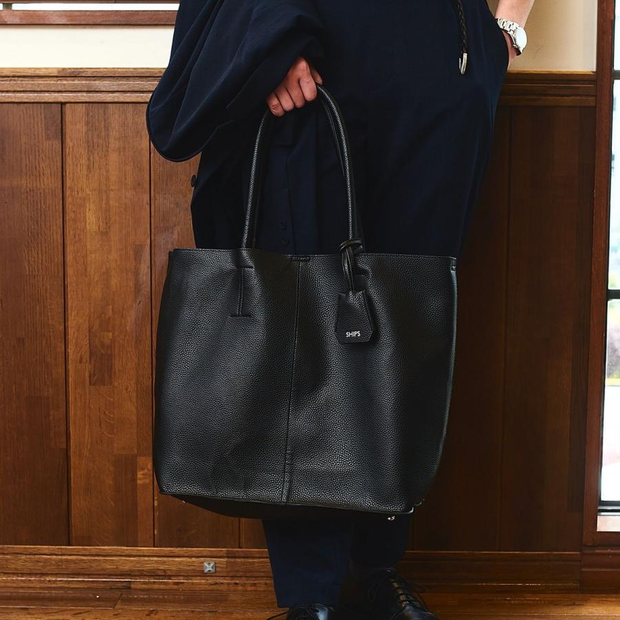 SHIPS（シップス） 【WEB限定】SHIPS: 合成皮革 ビズ トート バッグ
