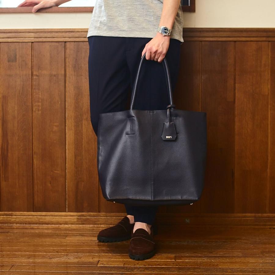 SHIPS（シップス） 【WEB限定】SHIPS: 合成皮革 ビズ トート バッグ